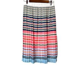 BANANA REPUBLIC Pleated Skirt Striped in Multicolors Women's Size XS